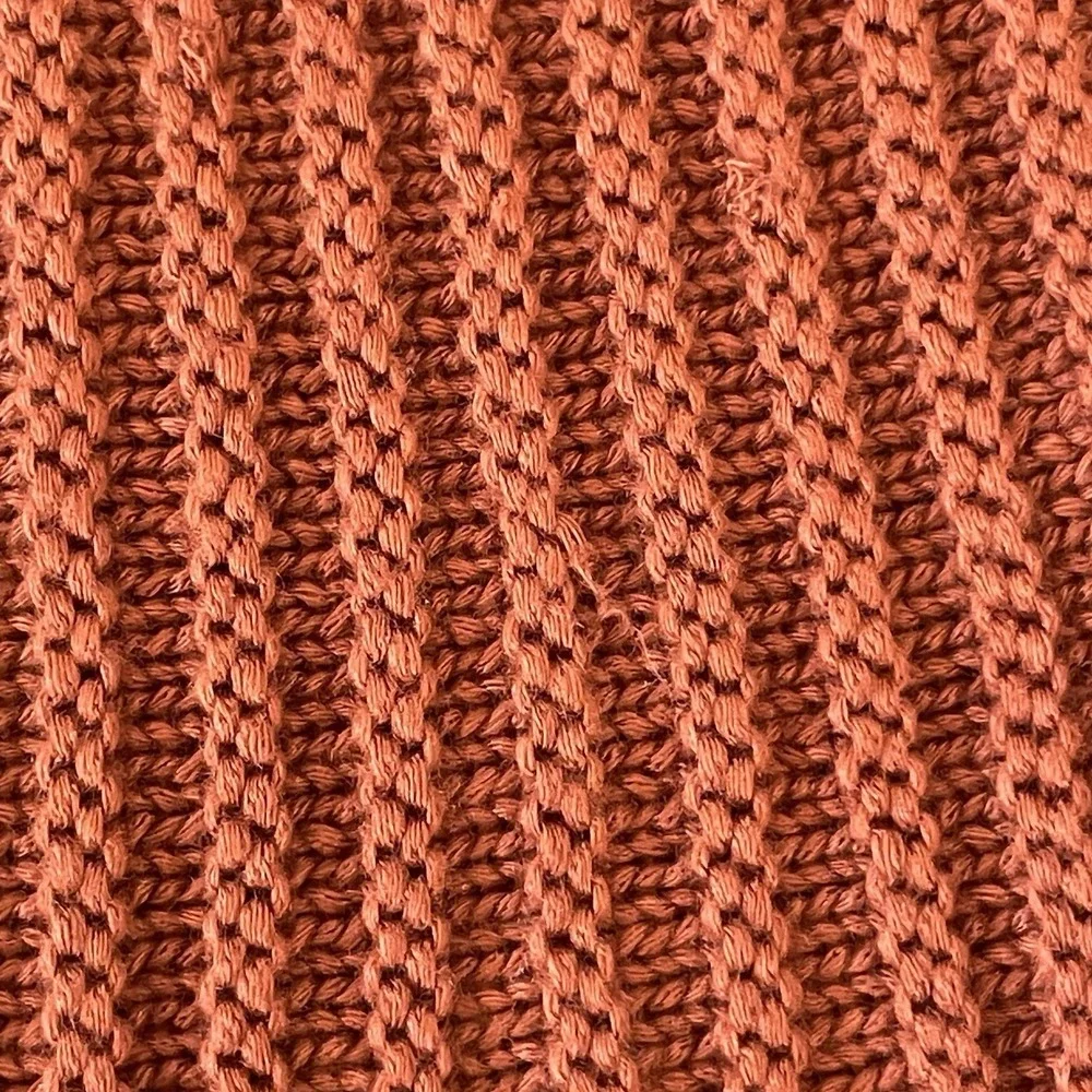 Tularosa Ribbed Knit S Sweater Rust Orange Flare Sleeve 70s Inspired